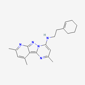 molecular formula C20H25N5 B2462545 N-[2-(cyclohex-1-en-1-yl)ethyl]-4,11,13-trimethyl-3,7,8,10-tetraazatricyclo[7.4.0.0^{2,7}]trideca-1,3,5,8,10,12-hexaen-6-amine CAS No. 896838-50-9