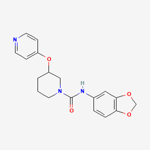 molecular formula C18H19N3O4 B2462558 N-(benzo[d][1,3]dioxol-5-yl)-3-(pyridin-4-yloxy)piperidine-1-carboxamide CAS No. 2034619-18-4