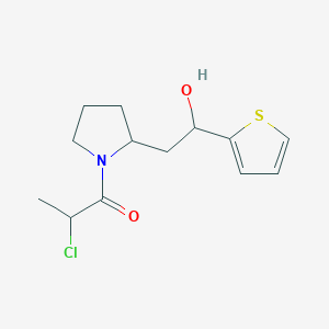 2-Chloro-1-[2-(2-hydroxy-2-thiophen-2-ylethyl)pyrrolidin-1-yl]propan-1-one