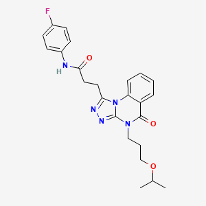 N-(4-fluorophenyl)-3-{5-oxo-4-[3-(propan-2-yloxy)propyl]-4H,5H-[1,2,4]triazolo[4,3-a]quinazolin-1-yl}propanamide