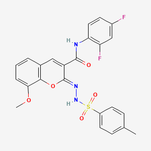 (Z)-N-(2,4-difluorophenyl)-8-methoxy-2-(2-tosylhydrazono)-2H-chromene-3-carboxamide