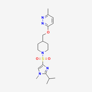 3-Methyl-6-[[1-(1-methyl-2-propan-2-ylimidazol-4-yl)sulfonylpiperidin-4-yl]methoxy]pyridazine