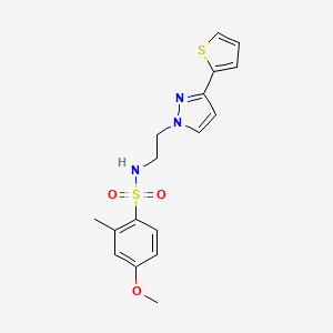 4-methoxy-2-methyl-N-(2-(3-(thiophen-2-yl)-1H-pyrazol-1-yl)ethyl)benzenesulfonamide
