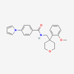 molecular formula C24H26N2O3 B2462602 N-{[4-(2-methoxyphenyl)oxan-4-yl]methyl}-4-(1H-pyrrol-1-yl)benzamide CAS No. 1327303-28-5