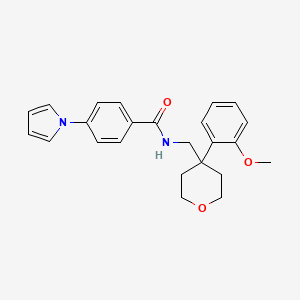 N-((4-(2-methoxyphenyl)tetrahydro-2H-pyran-4-yl)methyl)-4-(1H-pyrrol-1-yl)benzamide