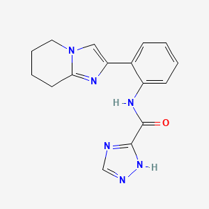 molecular formula C16H16N6O B2462610 N-(2-(5,6,7,8-tetrahydroimidazo[1,2-a]pyridin-2-yl)phenyl)-1H-1,2,4-triazole-3-carboxamide CAS No. 2034308-98-8