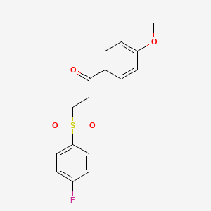 molecular formula C16H15FO4S B2462621 3-[(4-Fluorophenyl)sulfonyl]-1-(4-methoxyphenyl)-1-propanone CAS No. 477334-51-3