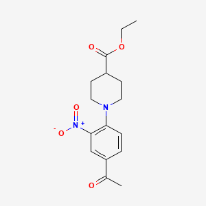 molecular formula C16H20N2O5 B2462623 Ethyl 1-(4-acetyl-2-nitrophenyl)piperidine-4-carboxylate CAS No. 217489-84-4