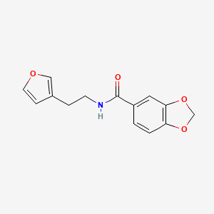 molecular formula C14H13NO4 B2462629 N-(2-(furan-3-yl)ethyl)benzo[d][1,3]dioxole-5-carboxamide CAS No. 1428359-69-6
