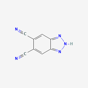 molecular formula C8H3N5 B2462650 1H-Benzotriazole-5,6-dicarbonitrile CAS No. 355435-70-0