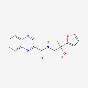 molecular formula C16H15N3O3 B2462659 N-[2-(furan-2-yl)-2-hydroxypropyl]quinoxaline-2-carboxamide CAS No. 1396706-68-5