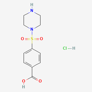 molecular formula C11H15ClN2O4S B2462661 4-(Piperazin-1-ylsulfonyl)benzoic acid hydrochloride CAS No. 1043554-68-2