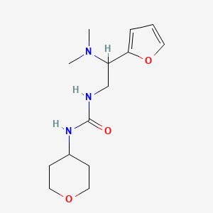 molecular formula C14H23N3O3 B2462665 1-(2-(dimethylamino)-2-(furan-2-yl)ethyl)-3-(tetrahydro-2H-pyran-4-yl)urea CAS No. 1329562-80-2