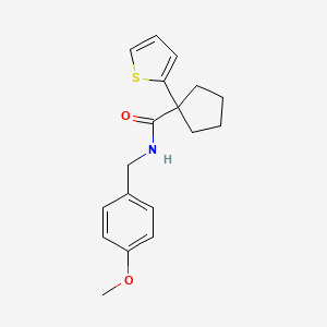 molecular formula C18H21NO2S B2462675 N-(4-methoxybenzyl)-1-(thiophen-2-yl)cyclopentanecarboxamide CAS No. 1049525-40-7