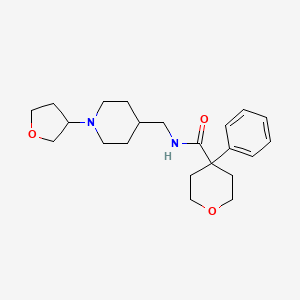 molecular formula C22H32N2O3 B2462689 N-{[1-(oxolan-3-yl)piperidin-4-yl]methyl}-4-phenyloxane-4-carboxamide CAS No. 2034607-05-9
