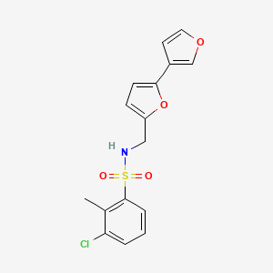 molecular formula C16H14ClNO4S B2462694 N-([2,3'-bifuran]-5-ylmethyl)-3-chloro-2-methylbenzenesulfonamide CAS No. 2034250-76-3