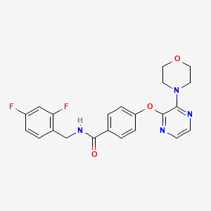 molecular formula C22H20F2N4O3 B2462702 N-(2,4-difluorobenzyl)-4-[(3-morpholin-4-ylpyrazin-2-yl)oxy]benzamide CAS No. 1251545-78-4