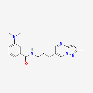 B2462709 3-(dimethylamino)-N-(3-(2-methylpyrazolo[1,5-a]pyrimidin-6-yl)propyl)benzamide CAS No. 1797084-86-6