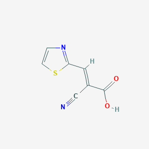 molecular formula C7H4N2O2S B2462718 2-Cyano-3-(thiazol-2-yl)acrylic acid CAS No. 1567534-28-4