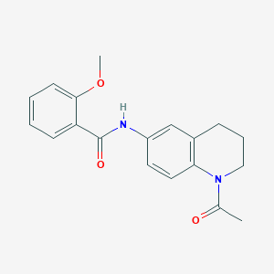 molecular formula C19H20N2O3 B2462744 N-(1-acetyl-1,2,3,4-tetrahydroquinolin-6-yl)-2-methoxybenzamide CAS No. 941915-22-6