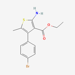 molecular formula C14H14BrNO2S B2462750 Ethyl 2-amino-4-(4-bromophenyl)-5-methylthiophene-3-carboxylate CAS No. 691367-23-4
