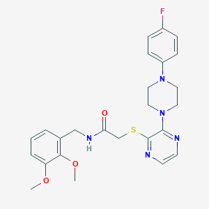 molecular formula C25H28FN5O3S B2462762 N-[(2,3-dimethoxyphenyl)methyl]-2-({3-[4-(4-fluorophenyl)piperazin-1-yl]pyrazin-2-yl}sulfanyl)acetamide CAS No. 1029733-17-2