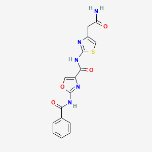 molecular formula C16H13N5O4S B2462767 N-(4-(2-amino-2-oxoethyl)thiazol-2-yl)-2-benzamidooxazole-4-carboxamide CAS No. 1286709-47-4