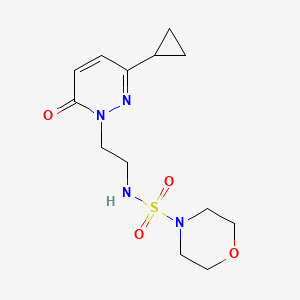 molecular formula C13H20N4O4S B2462785 N-(2-(3-cyclopropyl-6-oxopyridazin-1(6H)-yl)ethyl)morpholine-4-sulfonamide CAS No. 2034498-91-2