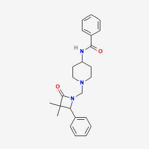 molecular formula C24H29N3O2 B2462801 N-{1-[(3,3-dimethyl-2-oxo-4-phenylazetidin-1-yl)methyl]piperidin-4-yl}benzamide CAS No. 1384602-16-7