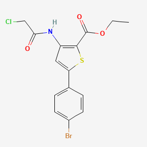 molecular formula C15H13BrClNO3S B2462802 Ethyl 5-(4-bromophenyl)-3-(2-chloroacetamido)thiophene-2-carboxylate CAS No. 554423-32-4