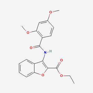 molecular formula C20H19NO6 B2462814 Ethyl 3-(2,4-dimethoxybenzamido)benzofuran-2-carboxylate CAS No. 477499-63-1
