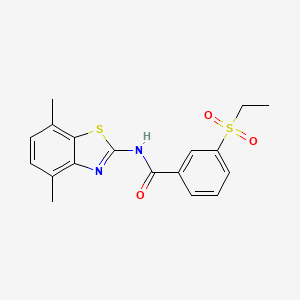 molecular formula C18H18N2O3S2 B2462815 N-(4,7-dimethylbenzo[d]thiazol-2-yl)-3-(ethylsulfonyl)benzamide CAS No. 886921-15-9