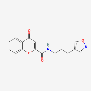 molecular formula C16H14N2O4 B2462817 N-(3-(isoxazol-4-yl)propyl)-4-oxo-4H-chromene-2-carboxamide CAS No. 1903323-89-6