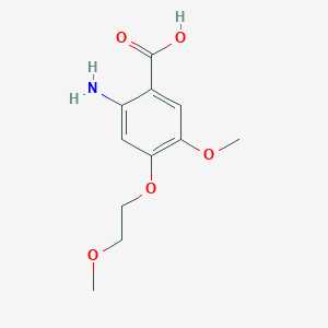 molecular formula C11H15NO5 B2462825 2-Amino-5-methoxy-4-(2-methoxyethoxy)benzoic acid CAS No. 923200-99-1