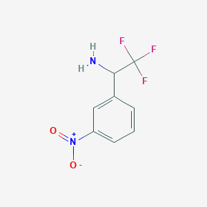 molecular formula C8H7F3N2O2 B2462829 2,2,2-trifluoro-1-(3-nitrophenyl)ethan-1-amine CAS No. 1248504-66-6