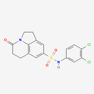 molecular formula C17H14Cl2N2O3S B2462850 N-(3,4-dichlorophenyl)-11-oxo-1-azatricyclo[6.3.1.0^{4,12}]dodeca-4(12),5,7-triene-6-sulfonamide CAS No. 898463-14-4