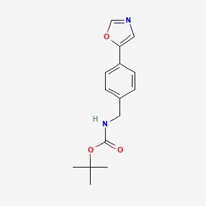 molecular formula C15H18N2O3 B2462893 tert-Butyl (4-(oxazol-5-yl)benzyl)carbamate CAS No. 1360616-36-9
