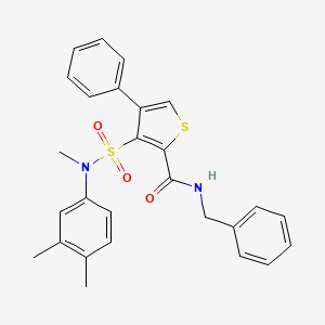 molecular formula C27H26N2O3S2 B2462901 N-benzyl-3-[(3,4-dimethylphenyl)(methyl)sulfamoyl]-4-phenylthiophene-2-carboxamide CAS No. 1105197-38-3