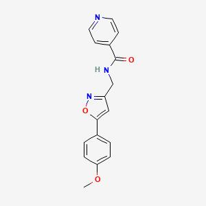 molecular formula C17H15N3O3 B2462903 N-((5-(4-methoxyphenyl)isoxazol-3-yl)methyl)isonicotinamide CAS No. 1209678-27-2