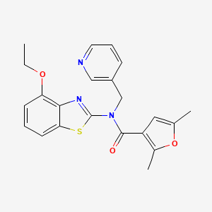 molecular formula C22H21N3O3S B2462910 N-(4-ethoxybenzo[d]thiazol-2-yl)-2,5-dimethyl-N-(pyridin-3-ylmethyl)furan-3-carboxamide CAS No. 1171414-54-2