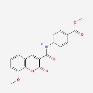 molecular formula C20H17NO6 B2462938 ethyl 4-(8-methoxy-2-oxo-2H-chromene-3-amido)benzoate CAS No. 119686-23-6