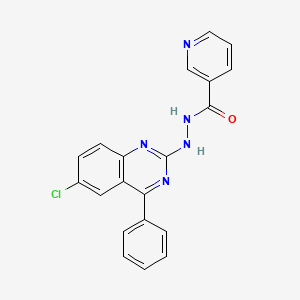 molecular formula C20H14ClN5O B2462975 N'-(6-chloro-4-phenylquinazolin-2-yl)pyridine-3-carbohydrazide CAS No. 402951-26-2