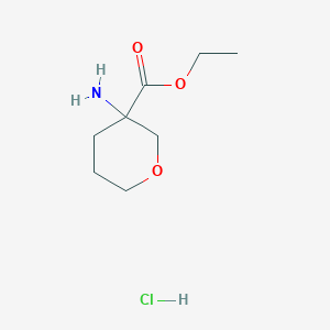 molecular formula C8H16ClNO3 B2462996 Ethyl3-aminooxane-3-carboxylatehydrochloride CAS No. 2309455-54-5