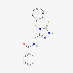 molecular formula C17H16N4OS B2463043 N-((4-benzyl-5-thioxo-4,5-dihydro-1H-1,2,4-triazol-3-yl)methyl)benzamide CAS No. 392248-02-1