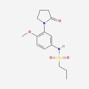 molecular formula C14H20N2O4S B2463045 N-[4-methoxy-3-(2-oxopyrrolidin-1-yl)phenyl]propane-1-sulfonamide CAS No. 941872-26-0