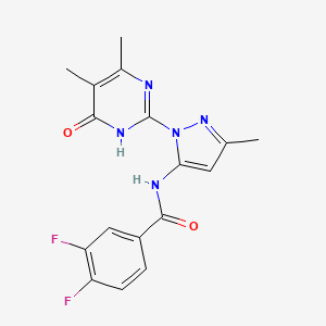 molecular formula C17H15F2N5O2 B2463053 N-(1-(4,5-dimethyl-6-oxo-1,6-dihydropyrimidin-2-yl)-3-methyl-1H-pyrazol-5-yl)-3,4-difluorobenzamide CAS No. 1004680-27-6