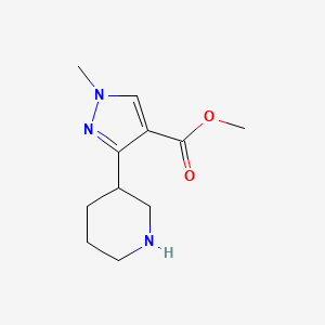 molecular formula C11H17N3O2 B2463076 Methyl 1-methyl-3-piperidin-3-ylpyrazole-4-carboxylate CAS No. 2166962-34-9
