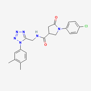 1-(4-chlorophenyl)-N-((1-(3,4-dimethylphenyl)-1H-tetrazol-5-yl)methyl)-5-oxopyrrolidine-3-carboxamide