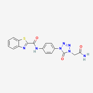 molecular formula C17H13N7O3S B2463083 N-(4-(4-(2-amino-2-oxoethyl)-5-oxo-4,5-dihydro-1H-tetrazol-1-yl)phenyl)benzo[d]thiazole-2-carboxamide CAS No. 1396751-14-6