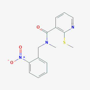 molecular formula C15H15N3O3S B2463084 N-methyl-2-(methylsulfanyl)-N-[(2-nitrophenyl)methyl]pyridine-3-carboxamide CAS No. 1147708-78-8